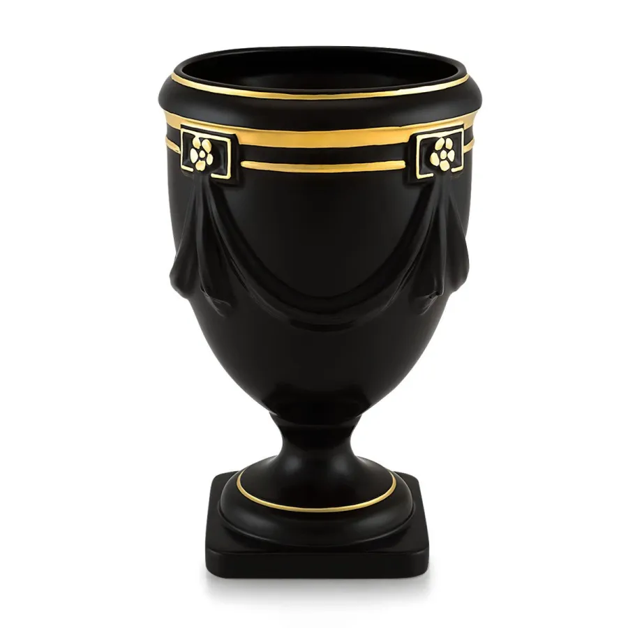 obrazek 1 Czarno złoty ceramiczny wazon z zasłonami – Ahura