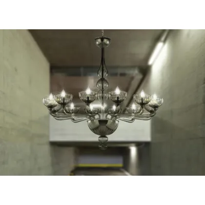 Zdjęcie Ekskluzywny szklany żyrandol - wykonany ręcznie ze szkła murano