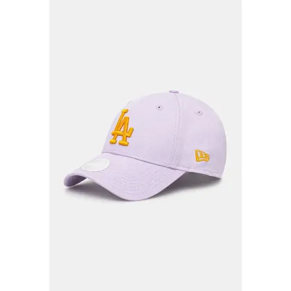 Zdjęcie New Era czapka z daszkiem bawełniana ESS 9FORTY® LOS ANGELES DODGERS kolor fioletowy z aplikacją 60565238