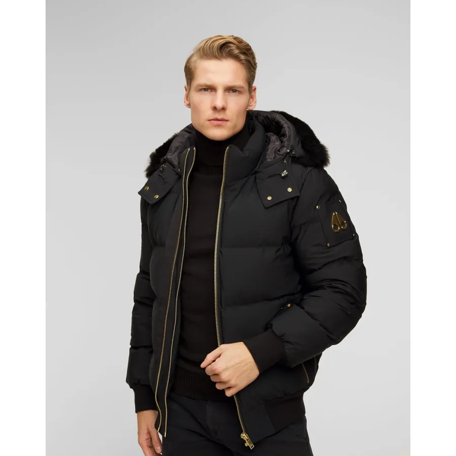 obrazek 1 Czarna Kurtka Puchowa Męska Moose Knuckles Stagg Bomber