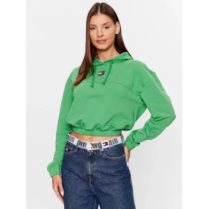Zdjęcie Tommy Jeans Bluza Elasticated Badge DW0DW16135 Zielony Relaxed Fit