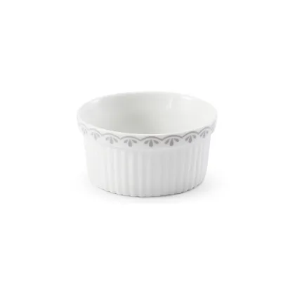 Zdjęcie Foremka do pieczenia z porcelany z delikatnym szarym zdobieniem - Leander