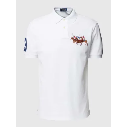 Zdjęcie Koszulka polo o kroju custom slim fit z wyhaftowanym motywem