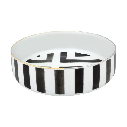 Zdjęcie Duża porcelanowa miska na sałatki w geometryczne, czarno-białe wzory - Vista Alegre