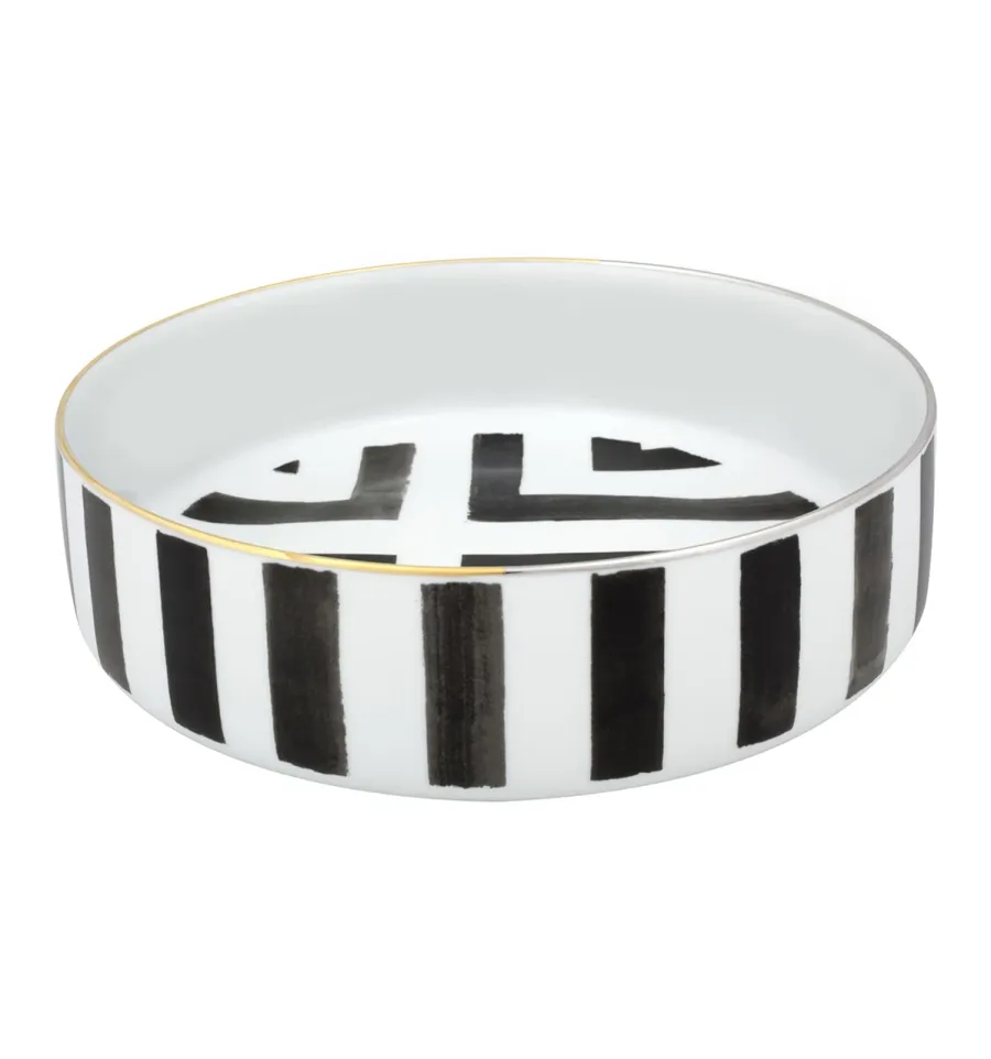 obrazek 1 Duża porcelanowa miska na sałatki w geometryczne, czarno-białe wzory - Vista Alegre