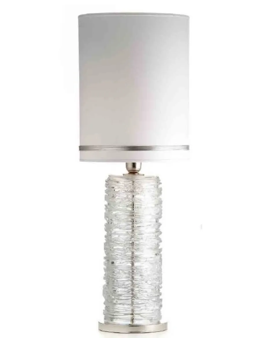 obrazek 1 Przezroczysta lampa stołowa ze szkła Murano z białym kloszem - Il Paralume Marina