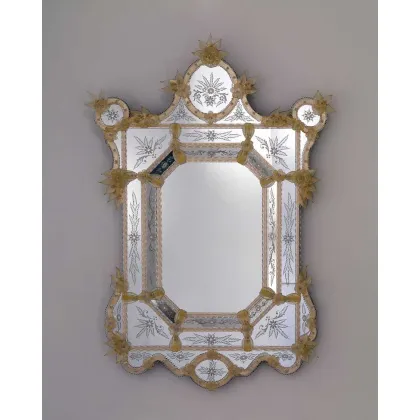 Zdjęcie Ręcznie grawerowane wyjątkowe lustro weneckie ze szkła Murano