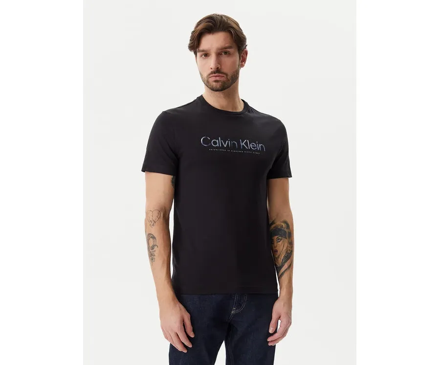 obrazek 1 Calvin Klein T-Shirt Satin Bonded Logo K10K114162 Czarny Regular Fit