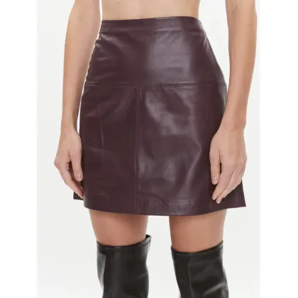 Zdjęcie Ted Baker Spódnica skórzana Valiat 241424 Bordowy Regular Fit
