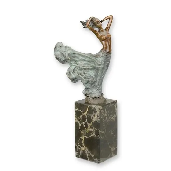 Picture Ekskluzywna rzeźba postaci w wirującej sukience z brązu