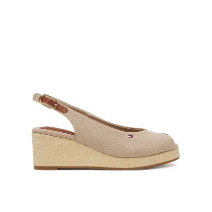Zdjęcie Tommy Hilfiger Sandały Flag Mid Wedge Espad Slingback FW0FW08595 Beżowy