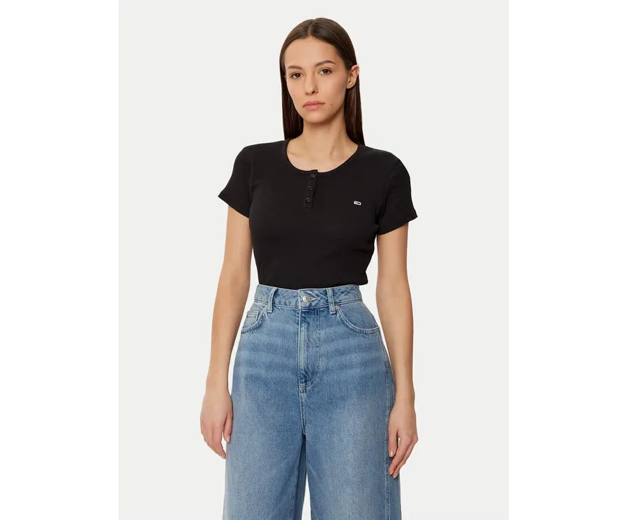 obrazek 1 Tommy Jeans T-Shirt DW0DW19502 Czarny Slim Fit