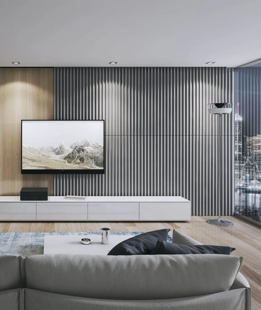 obrazek 1 135x48,9 cm VT - PB39 (B15 czarny) LAMEL - Panel dekor 3D beton architektoniczny