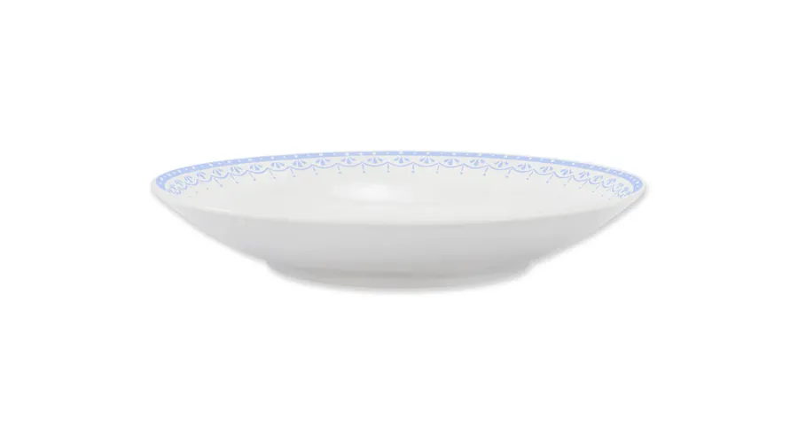 obrazek 2 Elegancki głęboki talerz z porcelany zdobiony subtelnym jasnoniebieskim motywem – Leander