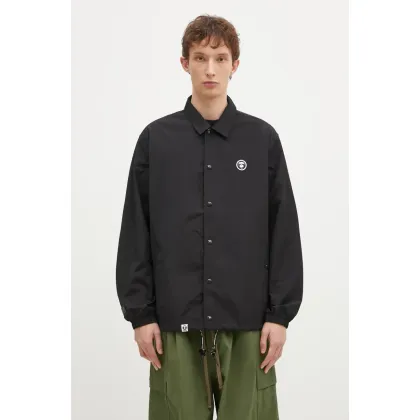 Zdjęcie AAPE kurtka Moon Face Logo męska kolor czarny przejściowa oversize AAPLJM7662XXN