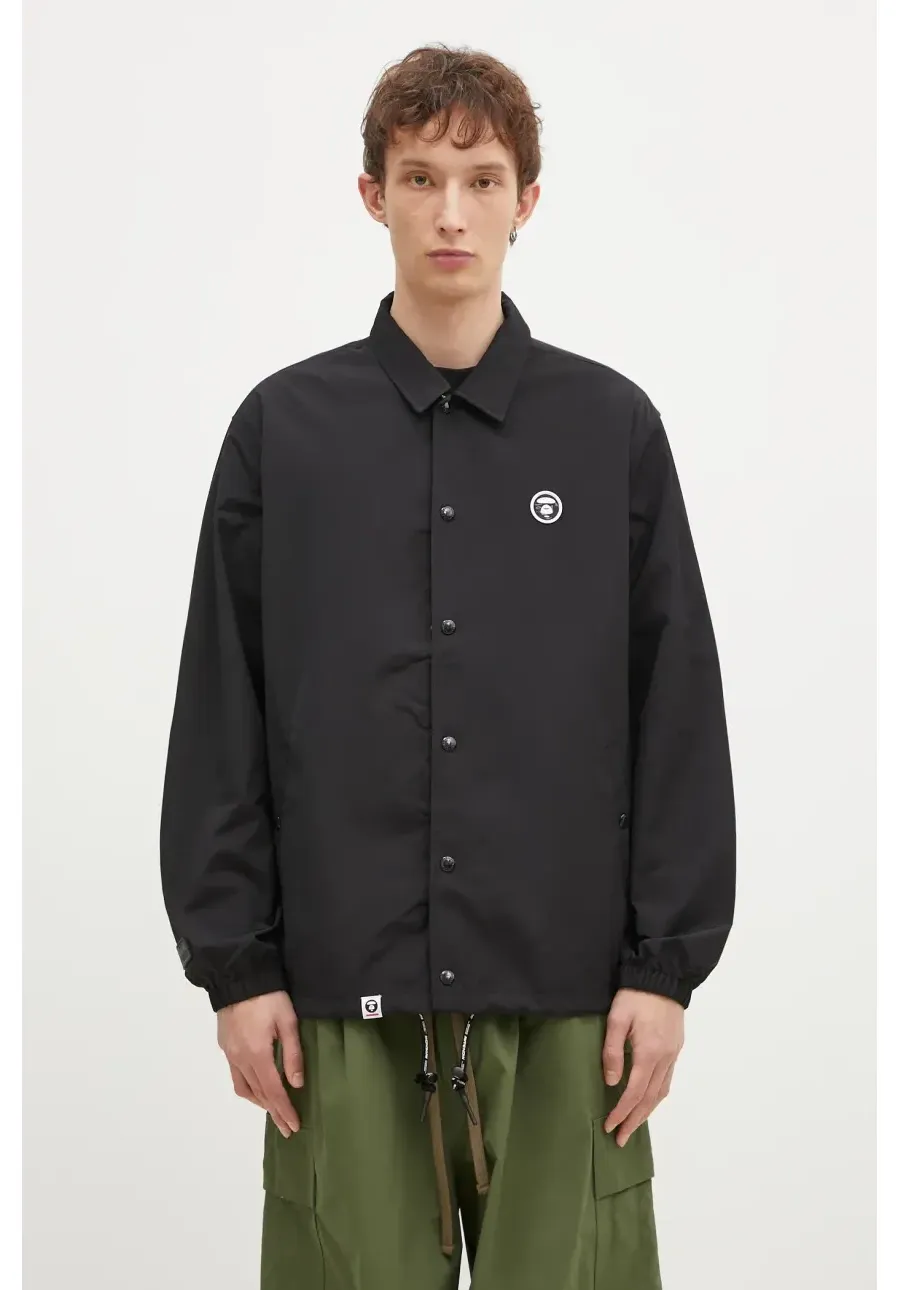 obrazek 1 AAPE kurtka Moon Face Logo męska kolor czarny przejściowa oversize AAPLJM7662XXN