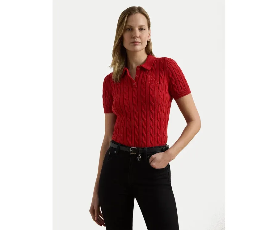 obrazek 1 LAUREN RALPH LAUREN Sweter 200932224012 Czerwony Slim Fit