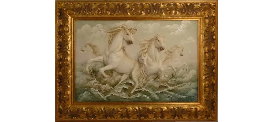 picture 1 Picture with a running horse - Italian porcelain