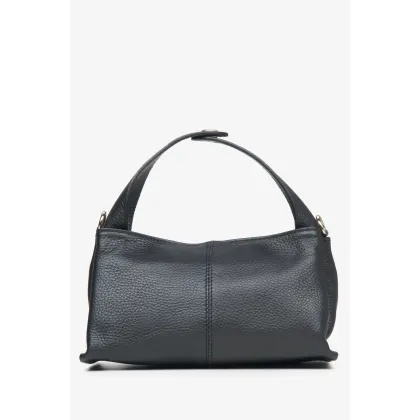 Zdjęcie Estro: Mała czarna torebka damska z włoskiej skóry naturalnej Premium