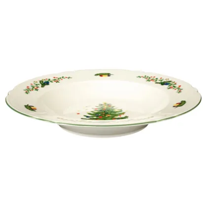Zdjęcie Talerz głęboki do zupy z porcelany 23 cm ze świątecznym zdobieniem z Niemiec - Seltmann Weiden