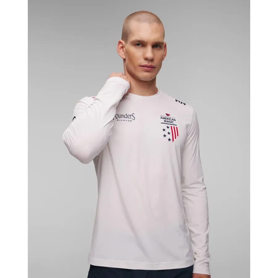 obrazek 1 Biały Longsleeve Techniczny Męski Helly Hansen Am Upf Tech Ls