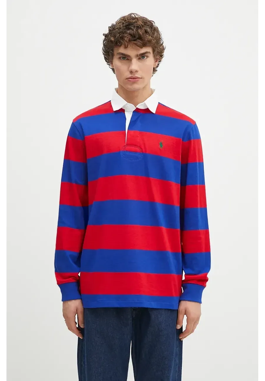 obrazek 1 Polo Ralph Lauren longsleeve bawełniany kolor czerwony wzorzysty
