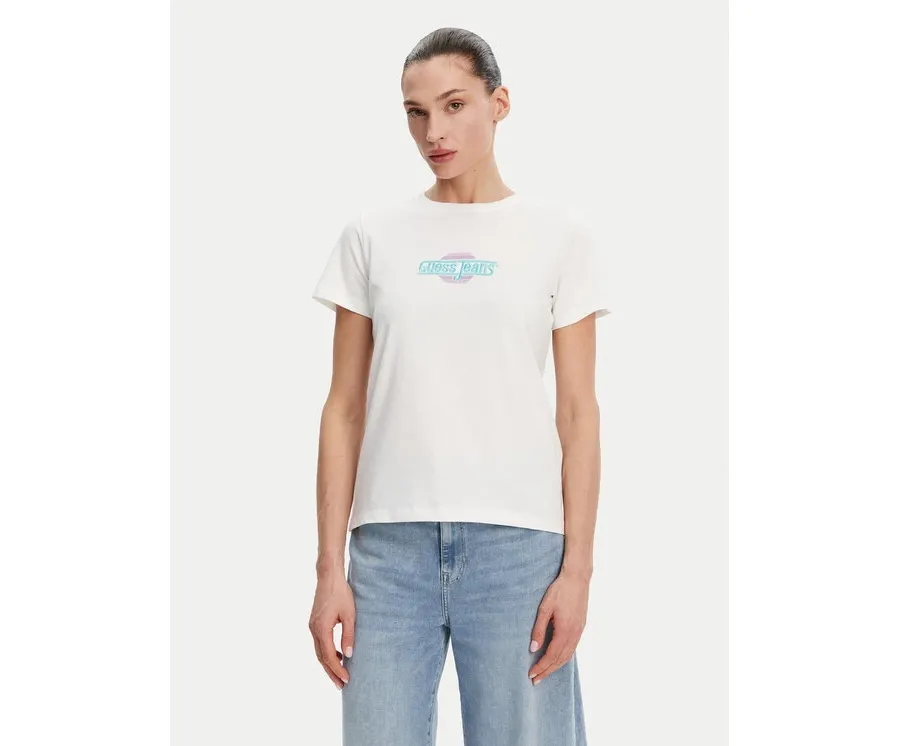 obrazek 1 Guess Jeans T-Shirt W5GI26 J1314 Biały Regular Fit