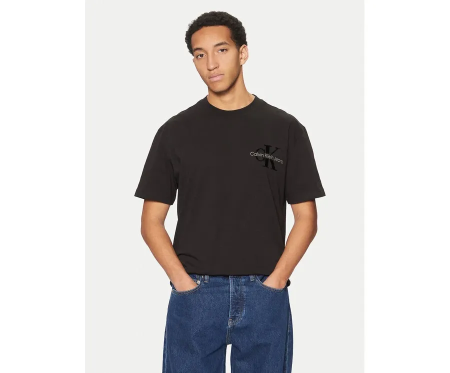 obrazek 1 Calvin Klein Jeans T-Shirt Bristle Monologo J30J327107 Czarny Regular Fit