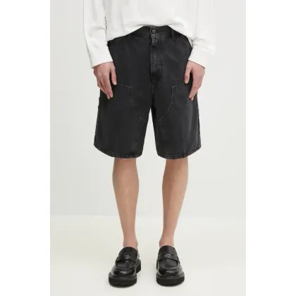 Zdjęcie Carhartt WIP szorty jeansowe Double Knee Short męskie kolor czarny I034867.8906