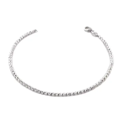 Picture White gold bracelet with small faceted balls