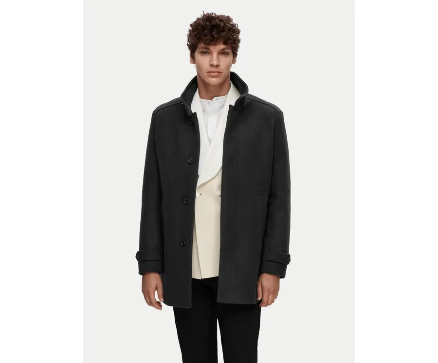 obrazek 1 Selected Homme Płaszcz wełniany 16094322 Czarny Regular Fit