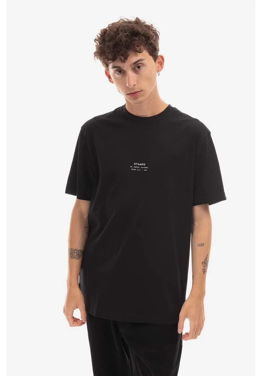 obrazek 1 STAMPD t-shirt bawełniany kolor czarny gładki SLA.M2990TE-WHT