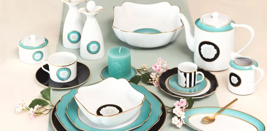 obrazek 3 Stylowy komplet portugalskiej porcelany dla 12 osób - Porcel