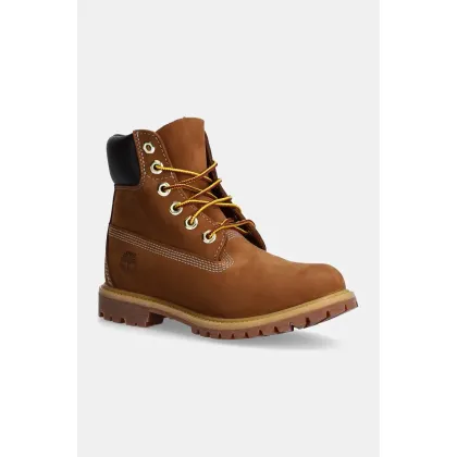 Zdjęcie Timberland workery nubukowe PREMIUM 6 INCH BOOT kolor brązowy na płaskim obcasie TB1103602141