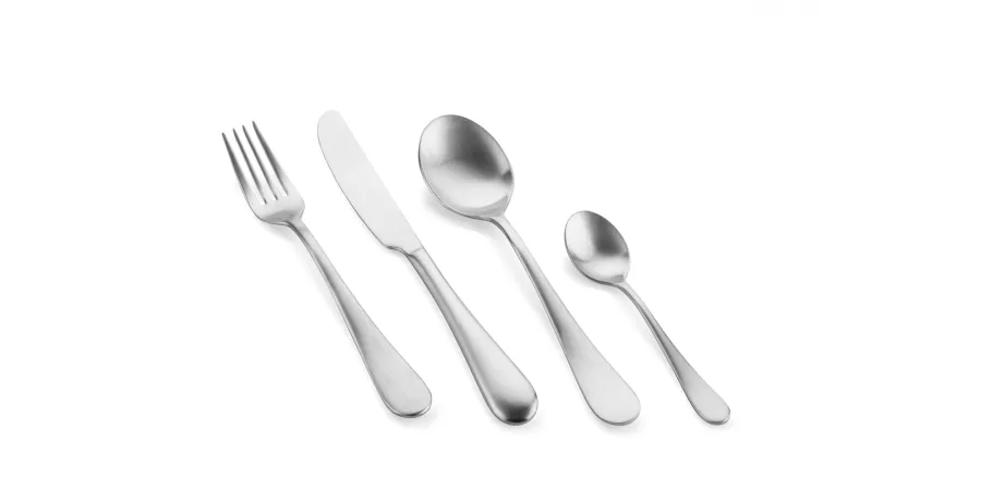 obrazek 2 Wyjątkowy włoski 42-elementowy komplet sztućców Natura Ice ze stali nierdzewnej