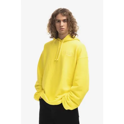 Zdjęcie 032C bluza bawełniana Oversized Dram męska kolor żółty z kapturem z aplikacją FW22.C.2041-YELLOW