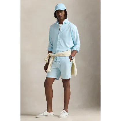 Zdjęcie Polo Ralph Lauren szorty bawełniane Flat Front męskie kolor niebieski 710958587
