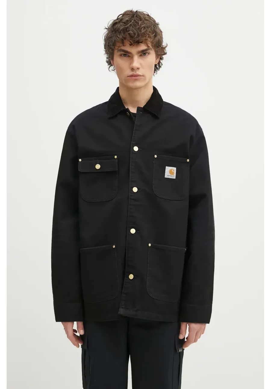 obrazek 1 Carhartt WIP kurtka jeansowa OG Chore Coat kolor czarny przejściowa oversize I035281.00E3K