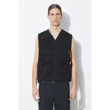 Zdjęcie Alpha Industries bezrękawnik Military Vest męski kolor czarny przejściowy 136113