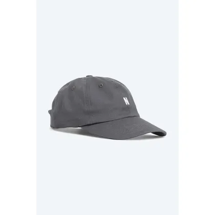 Zdjęcie Norse Projects czapka z daszkiem bawełniana kolor szary gładka N80.0001.1072-1072