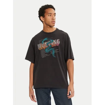 Zdjęcie Mustang T-Shirt Akron 1015658 Czarny Relaxed Fit