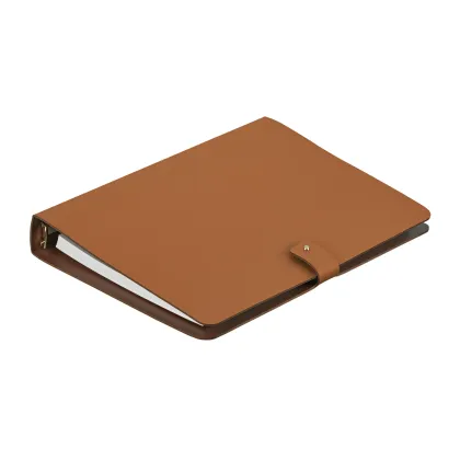 Zdjęcie Segregator o rozmiarze A5 ze skóry w kolorze koniakowym