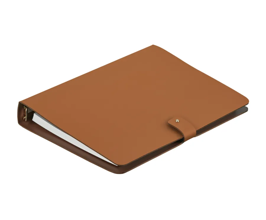 obrazek 1 Segregator o rozmiarze A5 ze skóry w kolorze koniakowym