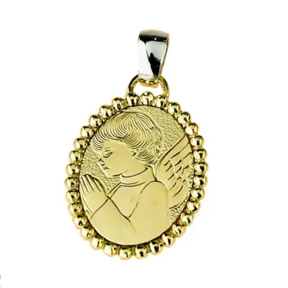 Zdjęcie Złoty medalik anioła z włoch 18x15mm