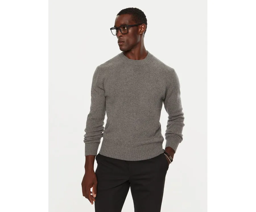 obrazek 1 AMI PARIS Sweter HKS057.005 Szary Regular Fit
