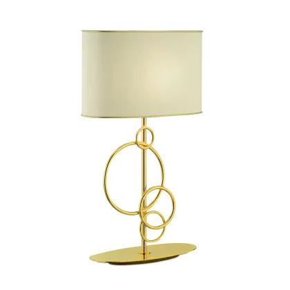 Zdjęcie Lampa stołowa z owalnym kloszem z tkaniny H.54xL.33xP.16 cm