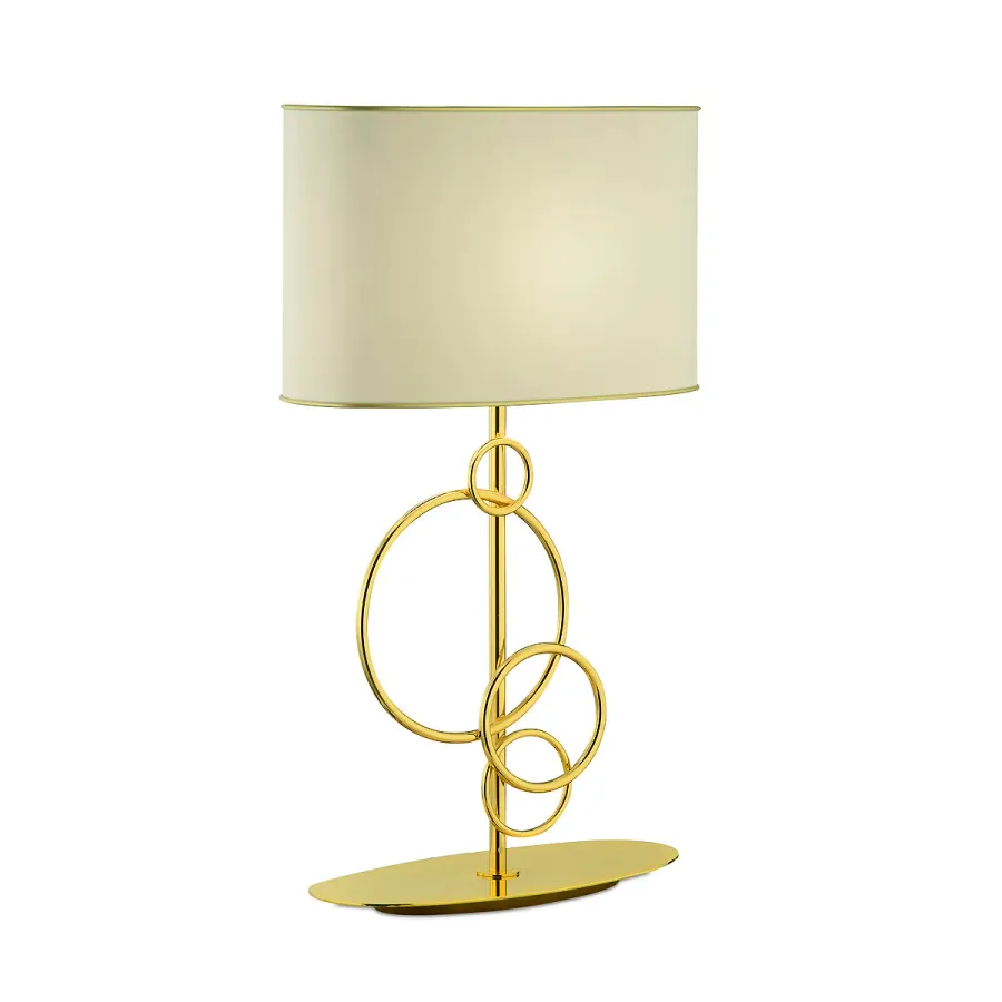 obrazek 1 Lampa stołowa z owalnym kloszem z tkaniny H.54xL.33xP.16 cm