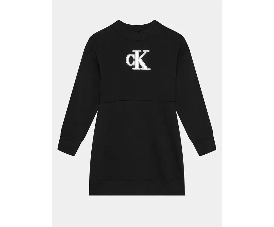 obrazek 1 Calvin Klein Jeans Sukienka dzianinowa Metallic Monogram IG0IG02315 Czarny Regular Fit