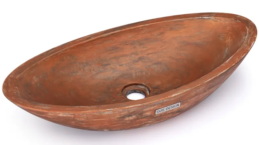 obrazek 2 Oryginalna umywalka 60 cm ORION BASIC – AGED METAL, miedziany i czarny, lakier matowy