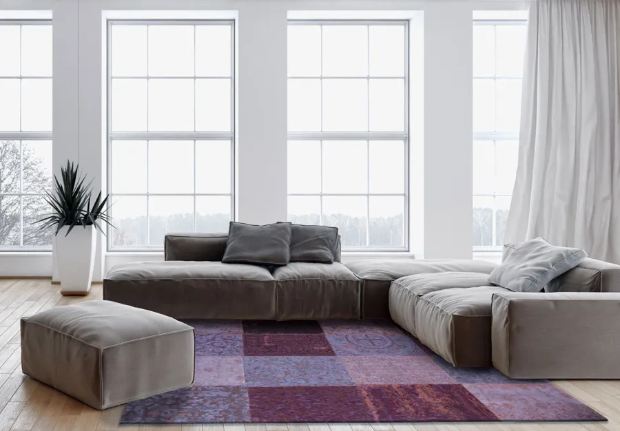 obrazek 2 Elegancki fioletowy dywan patchwork - PALE PURPLE 8008